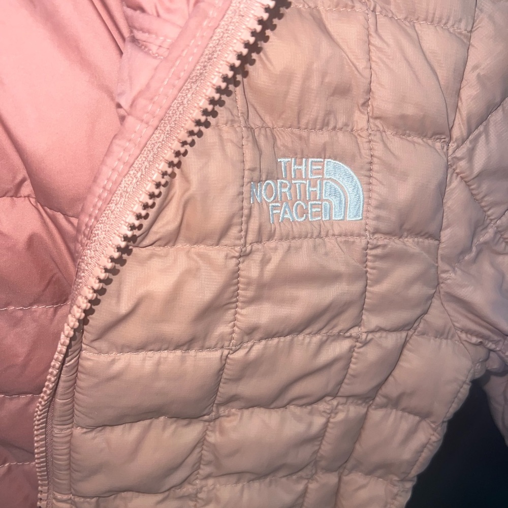 Pink girls north face coat